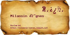 Milassin Ágnes névjegykártya